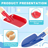 WEILAIDI Beach Toys,5 Pcs Children Beach Sand Toys,8'' Kids Gardening Set Metal Garden Tools with Sturdy Wooden Handle,Safe Kids Shovel with Spoon, Fork, Rake, Flat Shovel & Pointed Shovel for Kids WEILAIDI