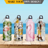 YOUKE OLA 16 Pack Sublimation Aluminium Water Bottle with Carabiner Blank White Aluminum Sports Bottle for Sublimation Heat Press Transfer 20oz YOUKE OLA