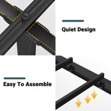 Zevemomo Queen Bed Frame with 8 Storage Drawers, Queen Metal Bed Frame with LED Light and Charging Station, Heavy Duty Metal Slats, No Box Spring Needed, Rustic Brown Zevemomo