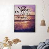 PDSLAIKE Inspirational Quote Diamond Painting Kits - DIY Craft Beach Diamond Art Motivational Sayings Office Wall Decor 11.8x15.7in PDSLAIKE