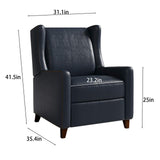 Genuine Leather Recliner Chair for Adults, Top-Grain Leather Manual Recliner with Classic Design, Comfortable Armchair for Living Room, Bedroom or Theater Use CHERS