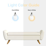 HomePop Modern Storage Bench with Wood Legs Home Décor|Bench with Storage for Living Room & Bedroom - Cream Textured Woven HomePop