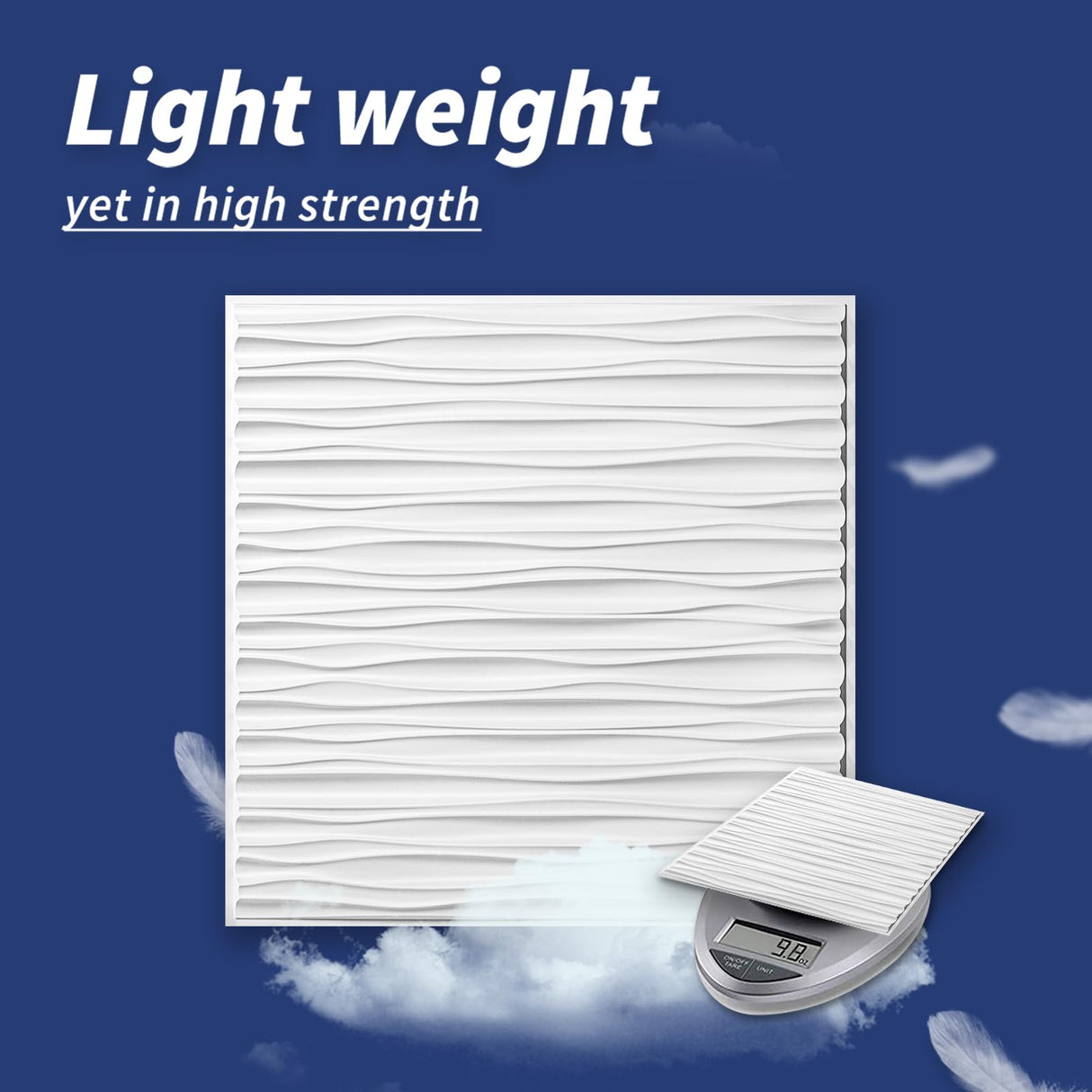 Art3dwallpanels Ceiling Tiles 24 x 24 for Interior Wall Décor, 12 Pack Drop Ceiling Tile 3D Wall Panel Fire Rated Waterproof Premium PVC, No Sag and Breakage Wall Panels Cover 48.Sq.Ft. White Art3dwallpanels