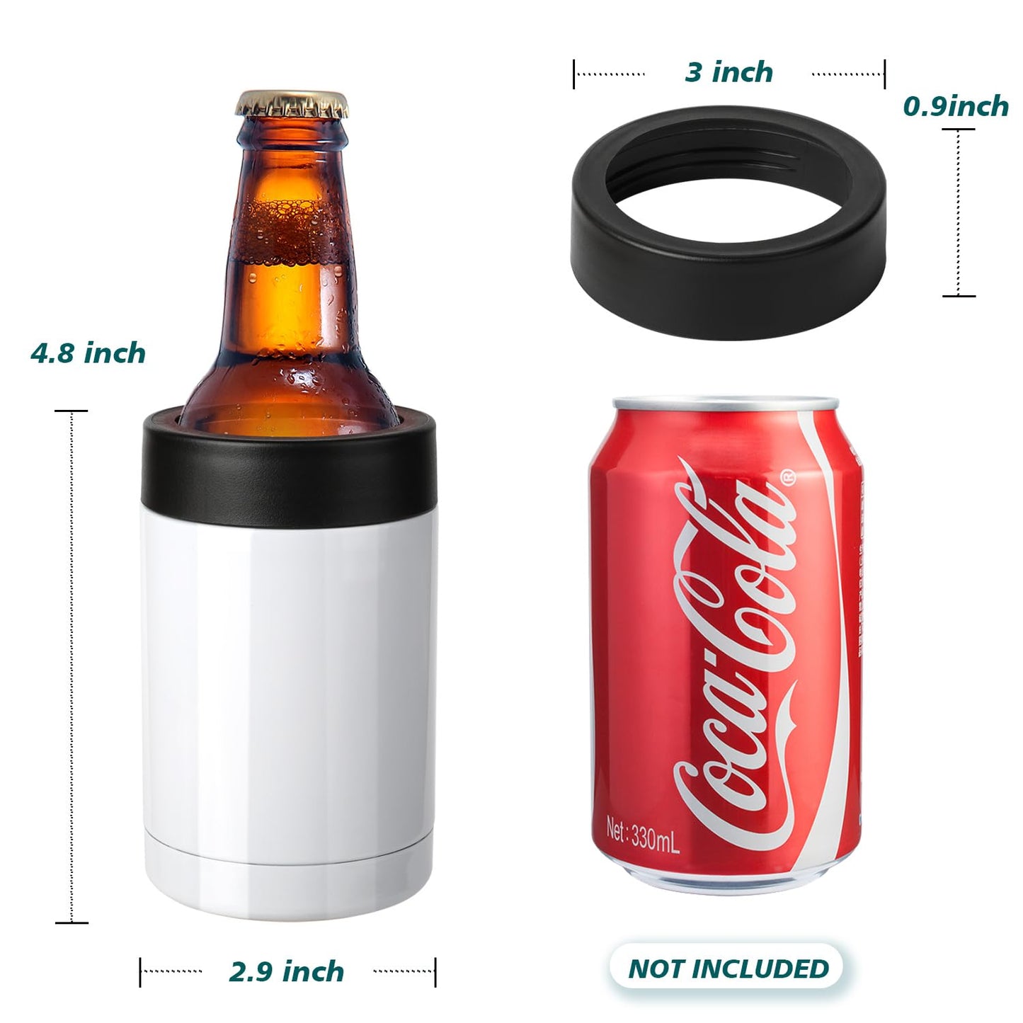 Stepstall 12oz Sublimation Can Cooler, 4 Packs Sublimation Tumbler Blank Stainless Steel Double Wall Vacuum Insulated Can Holder Sublimation Tumbler with Polymer Coating for Heat Transfer