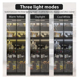 Jiaoun Display Cabinet with Glass Doors, LED Light and Storage Shelve, Curio Cabinets Modern Style Bookcase Trophy Case Display Cabinet for Collectibles - Black (47.2 "W x 16.5 "D x 78.7 "H) Jiaoun