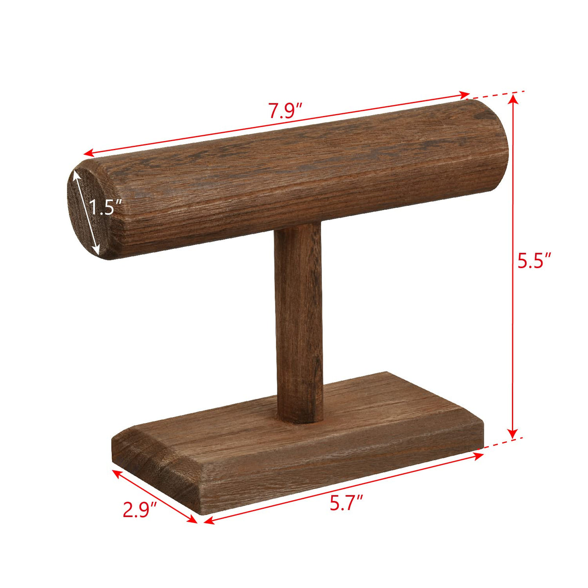 Ikee Design Antique Wooden Display Jewelry Accessory Stand, Bracelet Scrunchie Holder Display for Store, Showcase and Home, Brown Color, 7.9 W x 2.9 D x 5.5 H in Ikee Design
