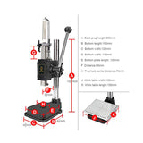 Leather Hole Puncher Hand Punching Machine Manual Press Puncher Punch Tools for DIY Craft (with Chuck, PP Plate and Aluminum Plate) (Style D) FASTTOBUY