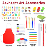 Skyelta Art Easel for Kids Ages 2-4 4-8 9-12,Double Sided Wooden Kids Easel Drawing Board with Magnetic Chalkboard,3-Level Height Adjustable,100+ Accessories,Gift & Art Supplies for Kids Skyelta