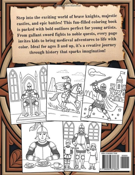 Medieval Knights Coloring Book for Kids: 40 Fun Coloring Pages of Knights, Castles, and Medieval Adventures Majosta
