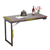 CQAEBGS 39.4"x19.7" Wall Mounted Folding Dining Table Laundry Folding Table, Fold Down Desk for Small Saving Spaces Floating Desk for Kitchen & Dining, Work Bench (Gray, 39.4"x19.7") CQAEBGS