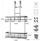 Aitatty Over the Door Shower Caddy Hanging: Black Rustproof Shower Organizer over the Door - No Drilling Bathroom Rack for Inside Aitatty