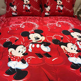 Haru Homie 100% Cotton Kids Reversible Printing Mickey Mouse Couples Duvet Cover 2PCS Bedding Set with Zipper Closure, Twin(No Comforter) Haru Homie