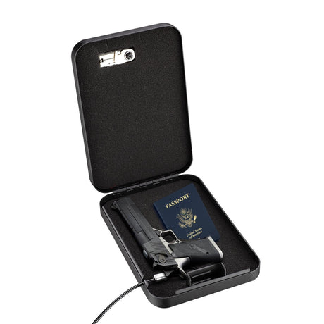 Younion Pistol Safe, Portable Travel Gun Safe,Handgun Lock Box, Gun Safes for Cars, Black Younion