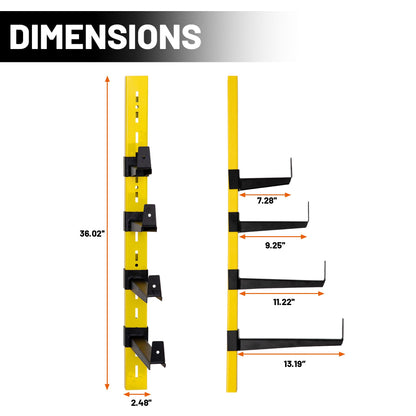 biosp 4-Tier Wall Mount Lumber Storage Rack, Heavy Duty Wood Organizer Support Rack, Metal Cantilever Lumber Storage Shelf For Garage, Basement, Pantry, Workshop, 36.02''L x 13.19''D x 2.48'' - WoodArtSupply