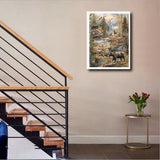 MaiYiYi Wild Forest Diamond Painting by Numbers, 5D Full Round Drill Black Bear Diamond Painting Cross Stitch Kit, Elk Crystal Diamond Painting Set for Adult Beginners Wall Art Decor (35X45 CM) MaiYiYi