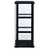 Coaster Home Furnishings Cyclamen 34-inch 3-Tier Clear Tempered Glass Curio Cabinet Display Case with Shelving Black 950179 Coaster Fine Furniture