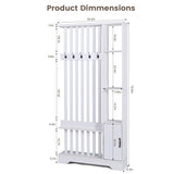 Room Divider with Shelves, Wall Room Divider Bookshelf, Freestanding Wood Privacy Screen with Storage Cabinet, Coat Rack, Display Shelf for Living Room Separation, Home Office Decorative SAHISTCT