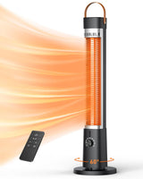 Aerozy Patio Heater for Outdoor Use, Electric Space Heater Indoor, Portable Infrared Heater with 60-Degree Oscillation, Timer, Remote, for Patio, Gazebo, Jet AEROZY