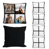 MAIKESUB 4 Pcs Sublimation Blank Lattice Pillow Cases Cushion Cover Throw Pillow Covers for Sublimation Printing 15.7 x 15.7 Inch with Invisible Zippers DIY No Pillow Insert 4 Panel MAIKESUB