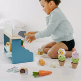 PairPear Flower Garden Toy Playset,Toddlers Wooden Toys Play Food Set for Girls Boys 3 Years and Up PairPear