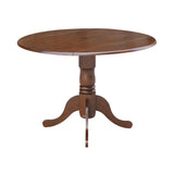 International Concepts Round Dual Drop Leaf Pedestal Table, Espresso, 42" IC International Concepts