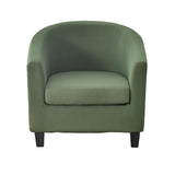 CRFATOP 2 Piece Club Chair Slipcover Stretch Barrel Chair Covers Solid Tub Chair Slipcovers Soft Armchair Covers Removable Furniture Protector Arm Chair Cover for Living Room,Green CRFATOP