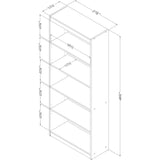 Maykoosh Asian Aesthetic Heavy Duty Floor Standing Bookcase - Stylish, Space-Saving Bookshelf with Adjustable Shelves for Home or Office Use Black/5 Tier Maykoosh