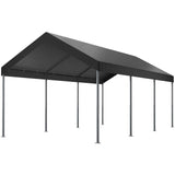 Shintenchi 10x20ft Heavy Duty Carport with UV Resistant Canopy, Powder-Coated Steel Frame, Easy to Assemble Portable Garage, Stable Carport for Car, Bike, Camp, Outdoor Storage (Grey) Shintenchi
