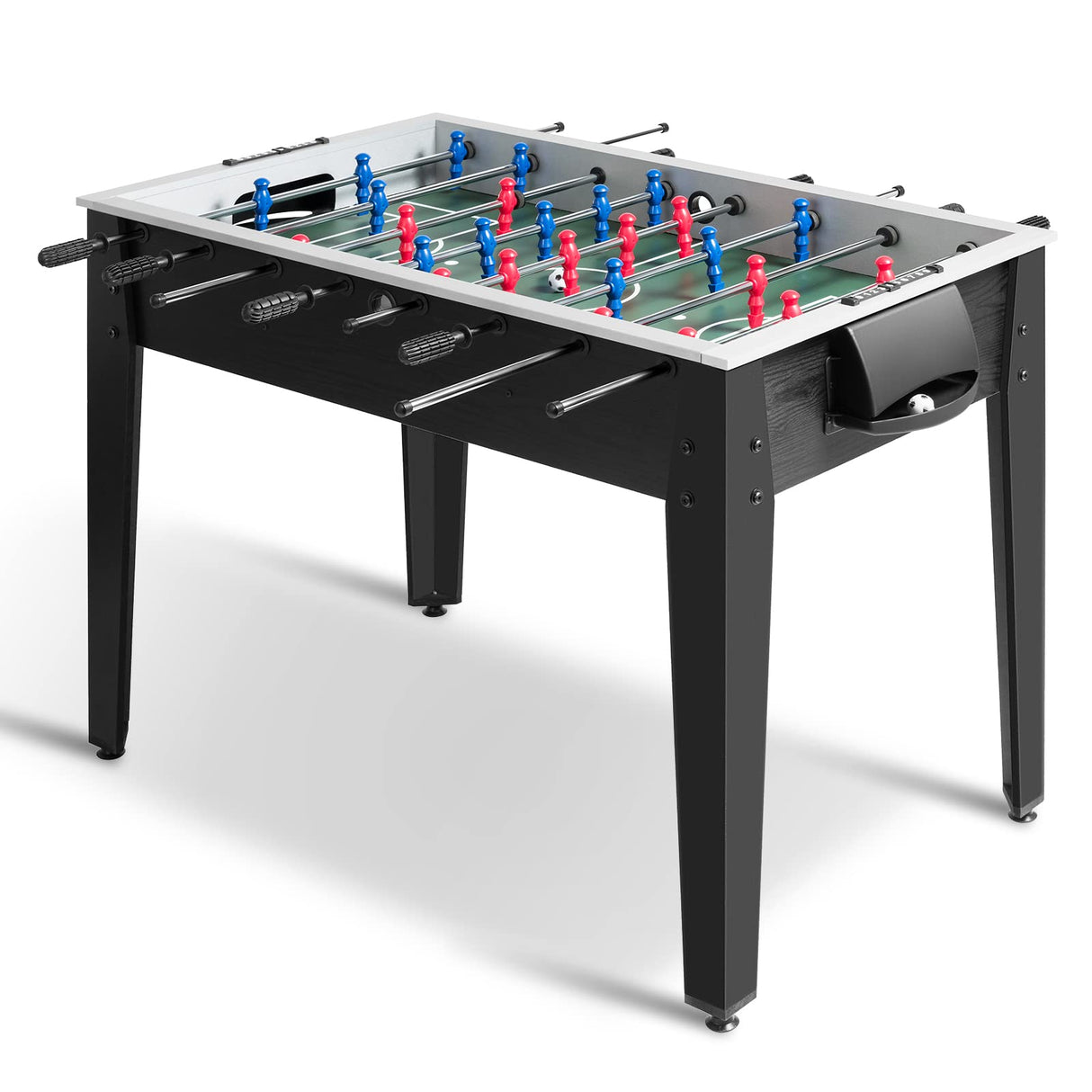 GYMAX 48” Foosball Table, Arcades Soccer Game Table for Multiplayer with 2 Balls, Score Keepers Wooden Competition Sized Foosball Table for Adults and Kids (Black) GYMAX