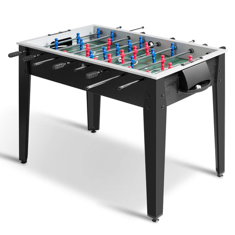 GYMAX 48” Foosball Table, Arcades Soccer Game Table for Multiplayer with 2 Balls, Score Keepers Wooden Competition Sized Foosball Table for Adults and Kids (Black) GYMAX