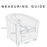 WOMACO 2 Pieces Club Chair Slipcover Printed Stretch Armchair Tub Round Barrel Swivel Chair Covers withc Cushion Cover Elastic Bottom Sofa Furniture Protector for Tullsta (1, Navy) WOMACO