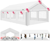 COBIZI 13x26 Party Tent Heavy Duty, Galvanized Wedding Tent, Event Shelter Tent for Parties, Large Outdoor Gazebo with Removable Sidewall & Built-in Sandbag, Carpas para Fiestas, Waterproof, White COBIZI