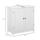 kleankin Pedestal Sink Storage Cabinet, Vanity Base Cabinet, Under Sink Bathroom Cabinet with U-Shape Cut-Out and Adjustable Internal Shelf, White kleankin