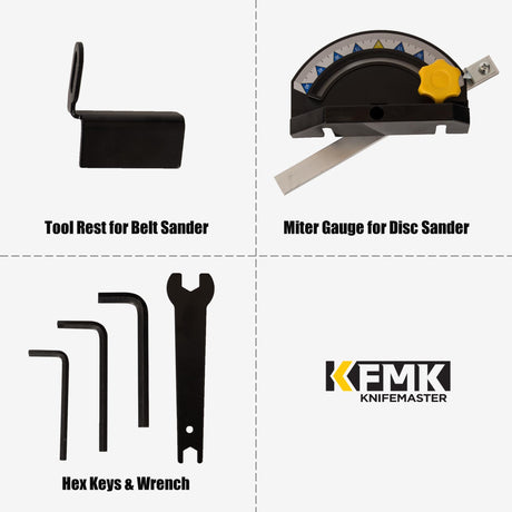 KFMK 2x42 in. Belt Sander & 6" Disc Sander Combo, 3.5Amp Bench Belt Sander for Woodworking & Metalworking, 1/2HP Belt Sander for Knife Making and Sharpening KFMK