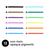 PAPERAGE Acrylic Markers Set, 12 Pack (Rainbow), Marker Pens for Rocks, Ceramic, Wood, Glass, Paper, Canvas, Fabric, & Craft Supplies, Quick Dry Acrylic Marker Set for Kids & Adults PAPERAGE