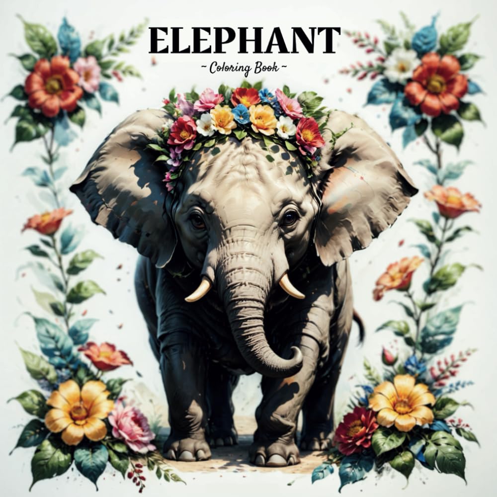 Elephant Coloring Book: A Cute Elephant Coloring Book For Adults & Kids, With 41 Adorable Illustrations. Majosta