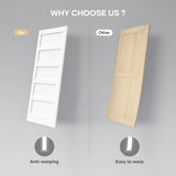 ROYMELO 32x84 Inch White Sliding Barn Door Slab with 5.5ft Hardware Kit Included, 5-Panel, MDF Wood Panel Covered with Water-Proof Scratch-Proof PVC Surface, Simple DIY Assembly ROYMELO