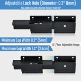 Steinwhale 1Pack Flip Gate Latch Lock with Padlock Hole, 3.5mm Aluminum Alloy Door Latch for Outdoor Wooden Fence, Swing Open Gate, Double Gate, Barn Door, Shed, Vinyl Fence, Yard, Black Steinwhale