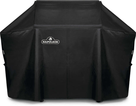 Napoleon BBQ Grill Cover for Prestige PRO 500 and Prestige 500 - Black BBQ Cover, Water Resistant, UV Protected, Air Vents, Velcro Closure, Hanging Loops, Adjustable Buckled Straps To Secure Cover Napoleon