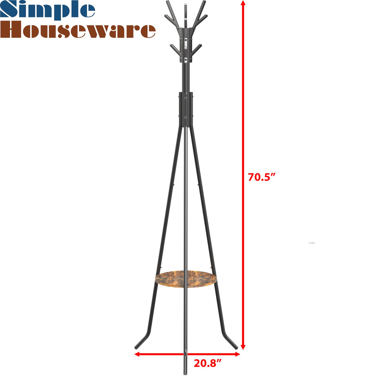 Simple Houseware Freestanding Coat Rack With Shelf, Black Simple Houseware