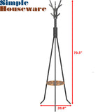 Simple Houseware Freestanding Coat Rack With Shelf, Black Simple Houseware
