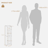 BEWISHOME Small Bathroom Cabinet ，Bathroom Storage Cabinet with Adjustable Shelves & 2 Doors，Narrow Toilet Paper Cabinets,7.9 x 7.9 x 31.5 Inches, for Small Spaces, White YYG03W BEWISHOME