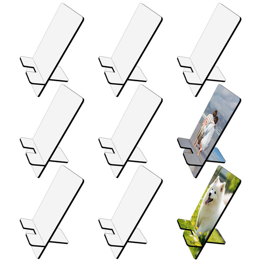 AiDiYGECO 9 Pack Sublimation Cell Phone Stand Holder Blanks Bulk MDF Double Side Sublimation Desktop Phone Holders Heat Transfer Sublimation Blank Products Ornaments for DIY Craft Phone Bracket