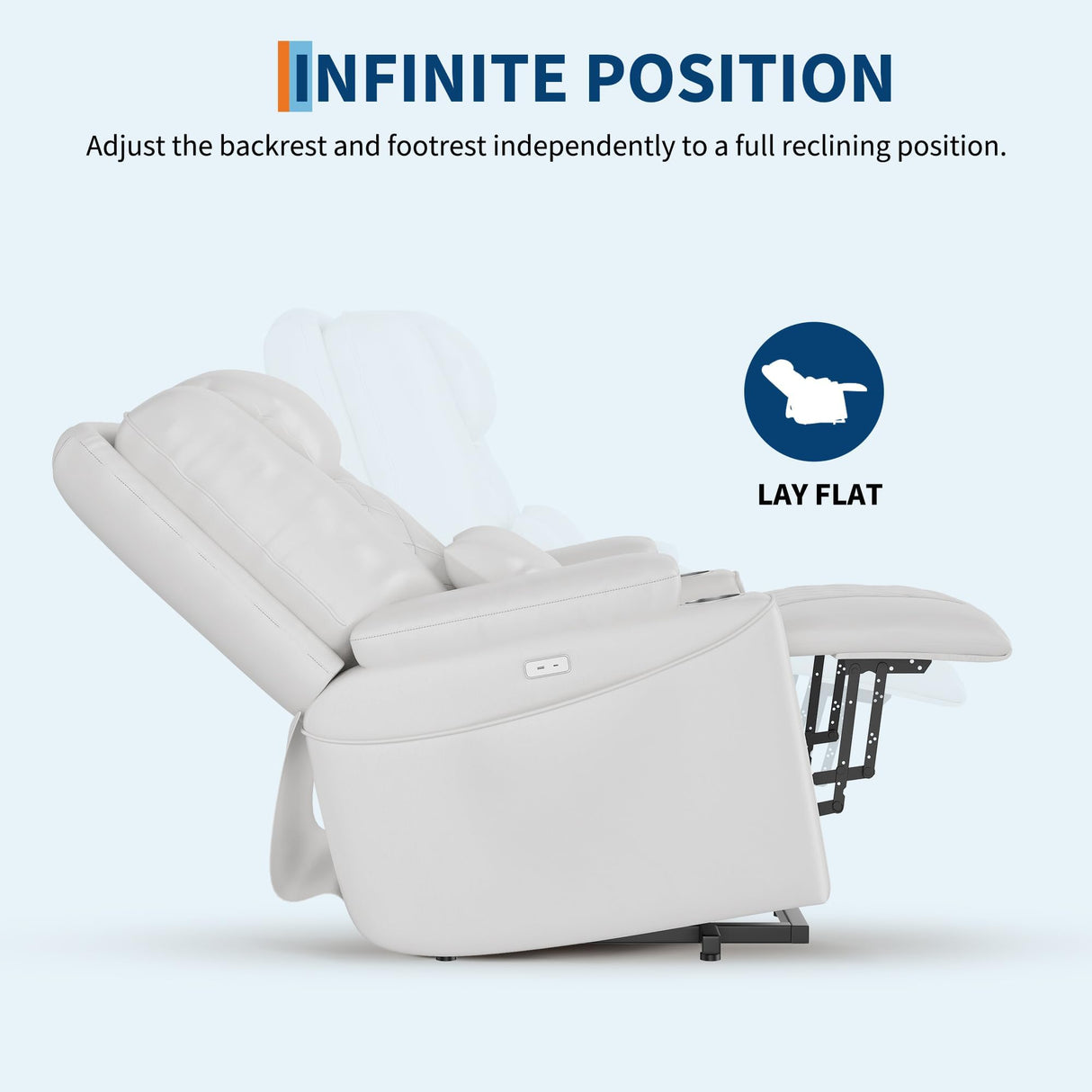 Power Lift Recliner Chair Sofa, Electric Recliner Chair for Seniors, Stand Assist, USB Charging Ports, Cup Holders, Side Storage Pockets, Remote Control, Home Theater Seating for Living Room, White GAOMON