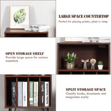 Giantex Record Player Stand, Turntable Stand Holds up to 150 Albums, Mid-Century Vinyl Storage Cabinet Table with Metal Legs, Record Player Holder End Table for Bedroom Living Room, Brown Giantex