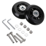 OwnMy 80mm x 24mm Luggage Suitcase Replacement Wheels, Rubber Swivel Caster Wheels Bearings Repair Kits, A Set of 2 OwnMy