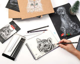 Brusarth Charcoal Drawing Set -12 pc Black charcoal pencils, White Charcoal Pencils, Eraser Pencils, Blending Stumps for Drawing, Sketching, Shading, Artist Pencils for Beginners & Artists Brusarth