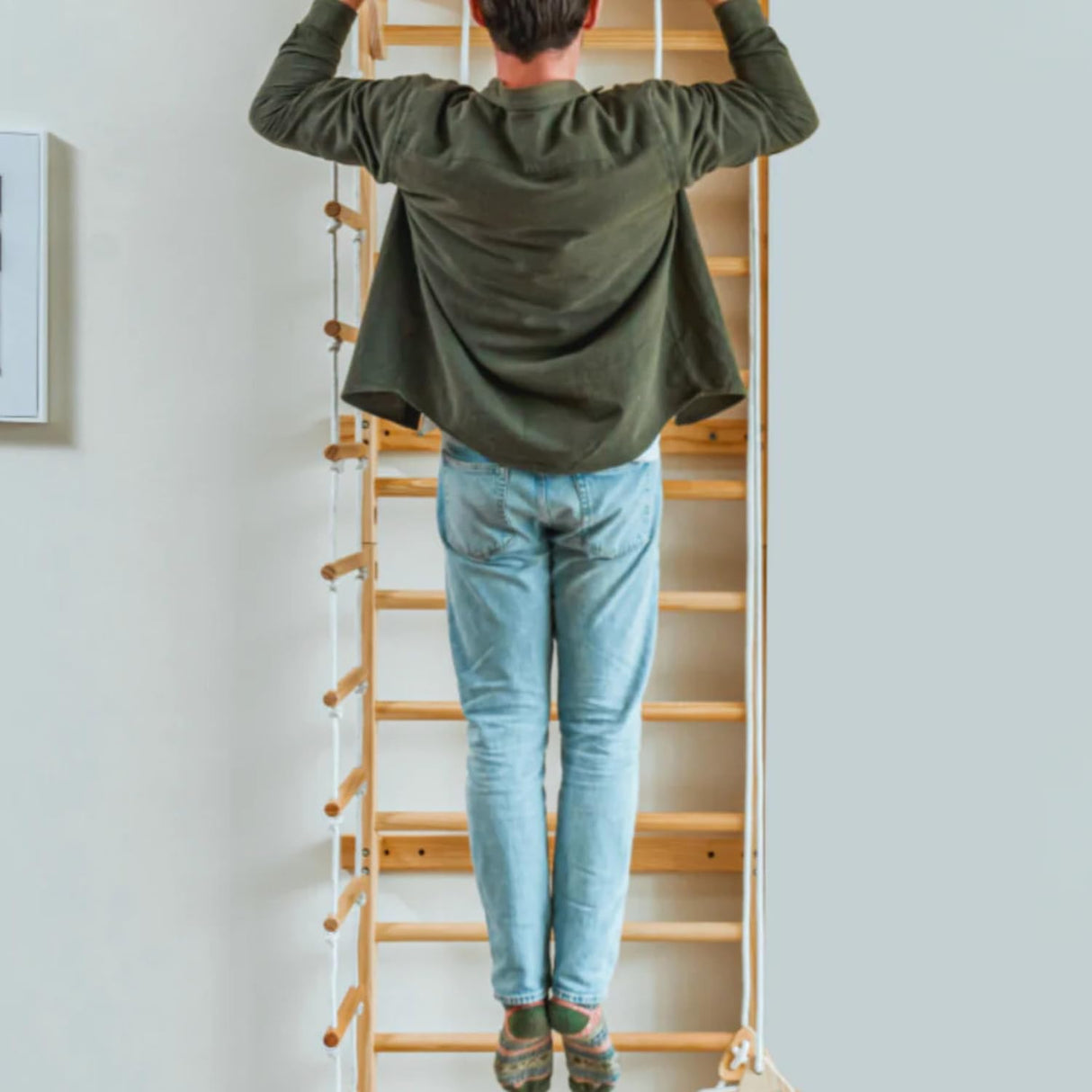 Avenlur Betula Swedish Ladder Wall Gym - Indoor Playset and Gym in One - with Swedish Ladder Swing, Rope Ladder, Adult Pull-Up Bar, and Indoor Slide - Indoor Gym for Kids and Adult - Jungle Gym Avenlur