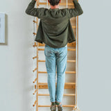 Avenlur Betula Swedish Ladder Wall Gym - Indoor Playset and Gym in One - with Swedish Ladder Swing, Rope Ladder, Adult Pull-Up Bar, and Indoor Slide - Indoor Gym for Kids and Adult - Jungle Gym Avenlur