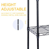 Simple Deluxe 6-Tier Shelving Units, 29.92'' W x 13.98'' D x 71.65'' H Adjustable Wire Shelving with Hanging Hooks and Wheels, Black Simple Deluxe